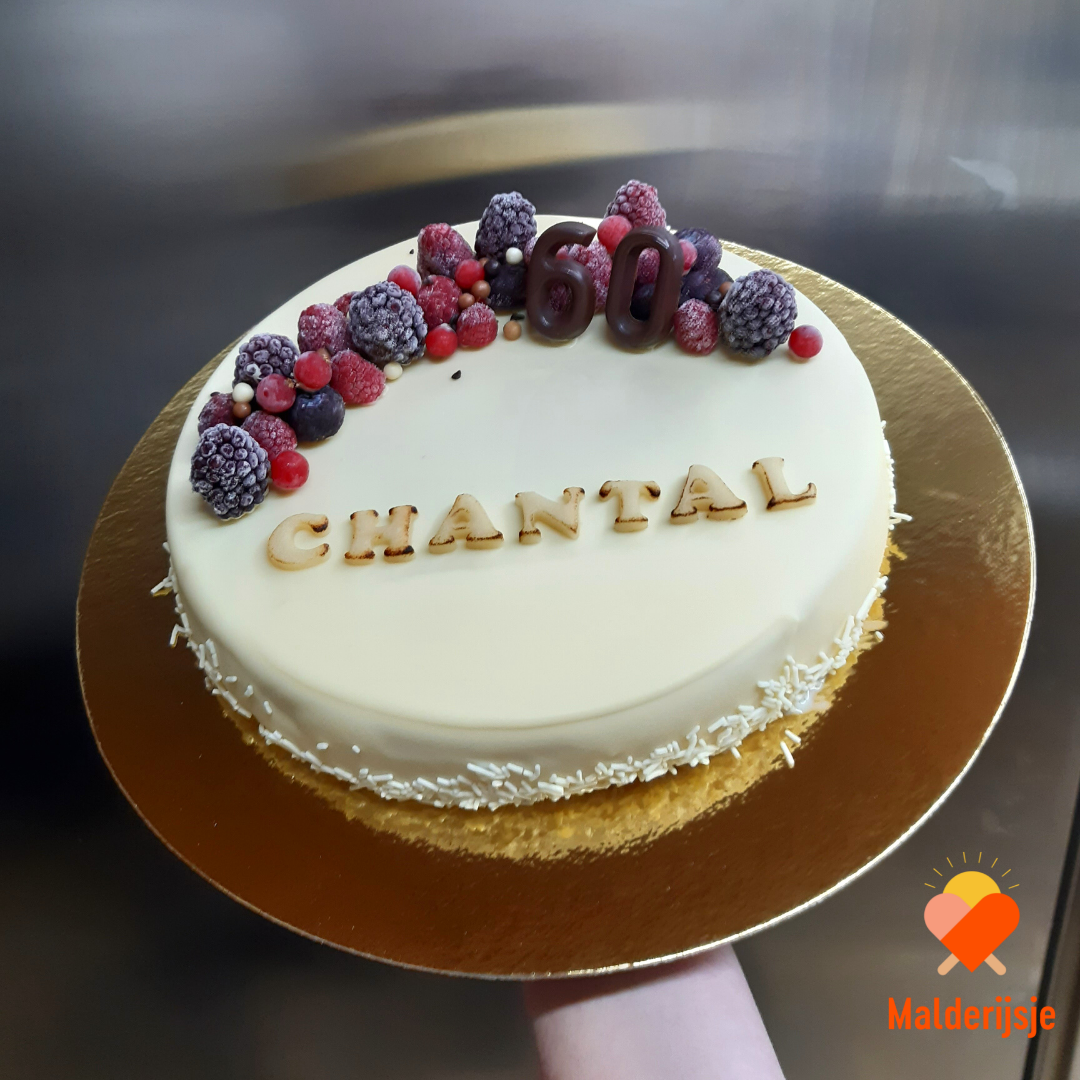 Ijstaart rood fruit witte chocolade